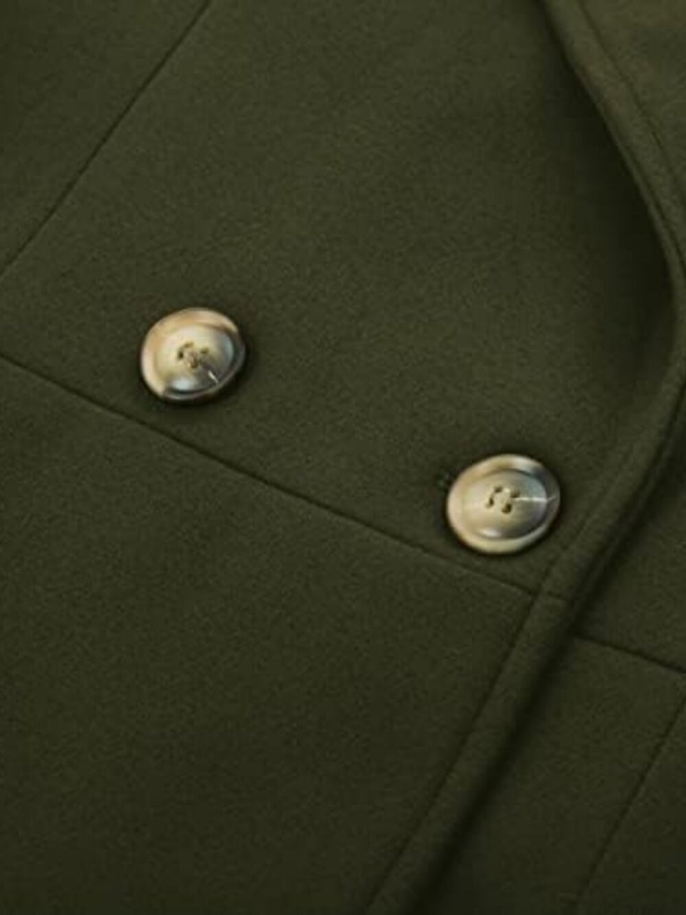 Chic Women's Double Breasted Pea Coat | A-Line Long Winter Trench with Pockets - Picture 5 of 6